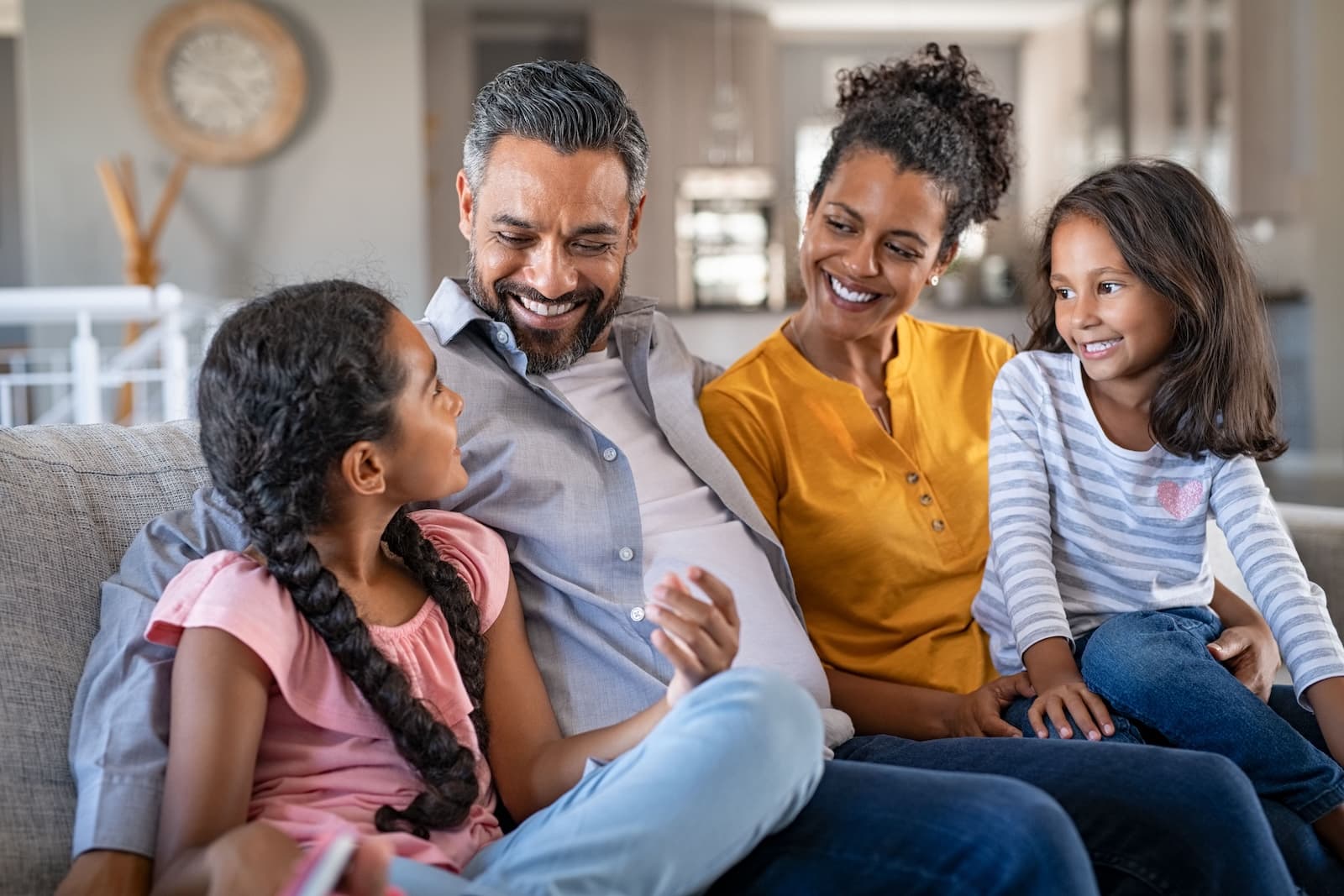 Happy family at home
